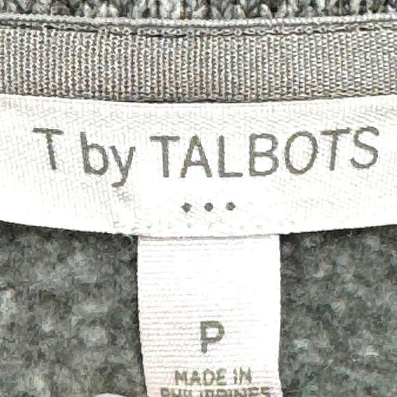T by Talbots Grey Heathered Button Up Sweatshirt Coat Size Small - Picture 5 of 7